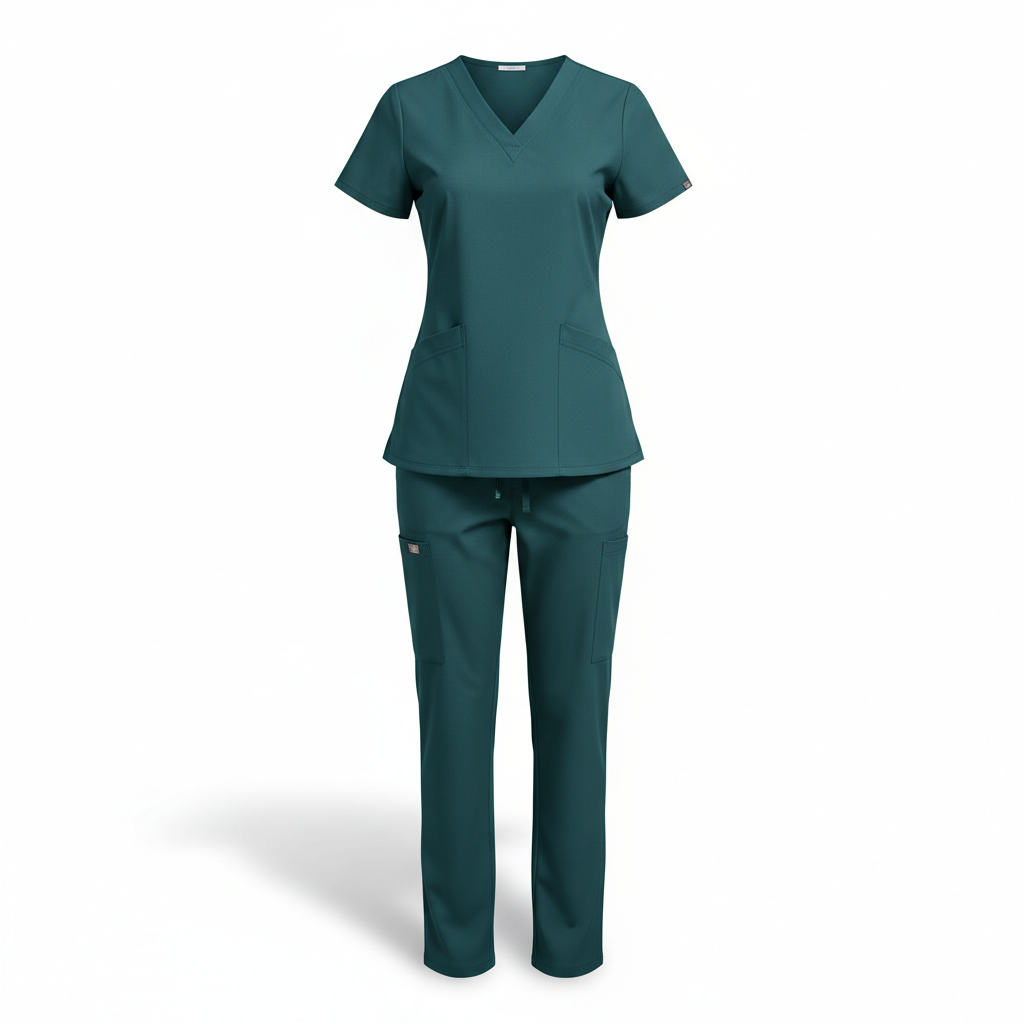 Women's teal scrub uniform set