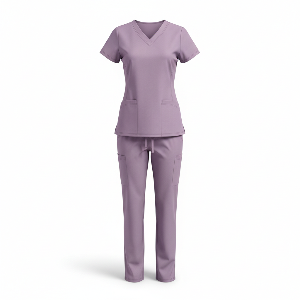 Women's lavender scrub uniform set